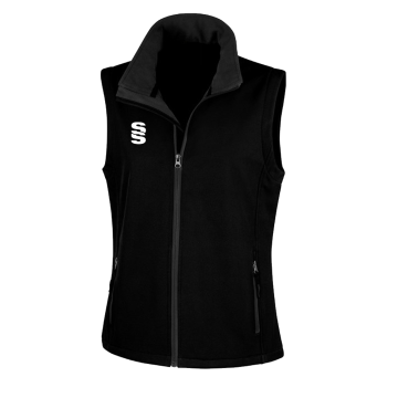 Core Printable Softshell Gilet Female: Black